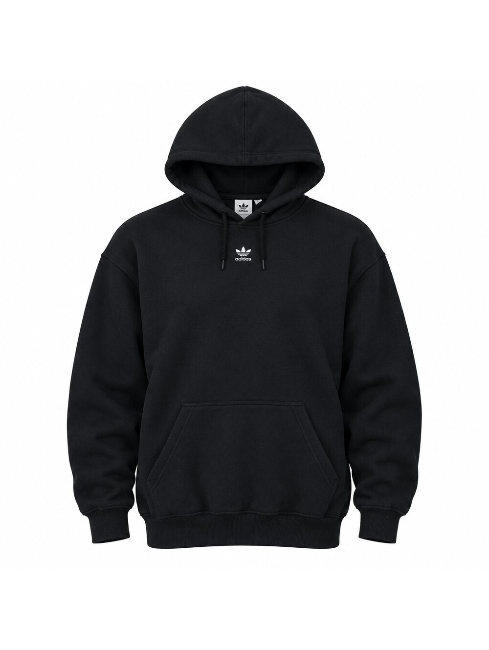 Adidas Black Pullover Hoodie with Trefoil Logo